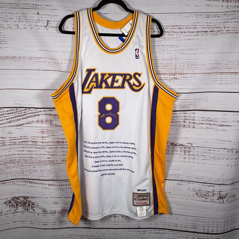 NWT Limit Edt. Mitchell & Ness Hardwood Classics KOBE BRYANT 40pt Stat Jersey