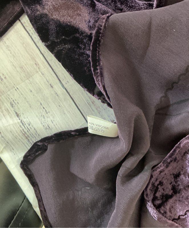 Women's Silk/Velvet Eggplant Scarf Size OS