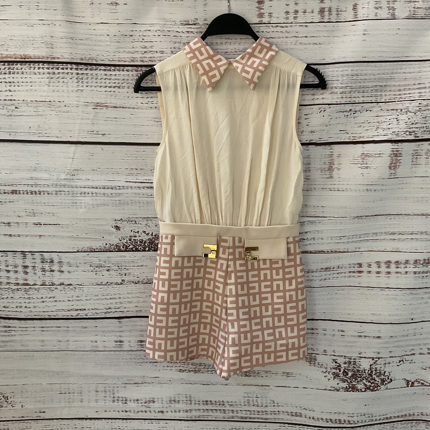 Elisabetta Franchi My Little Girl Beige Pink Logo Design Romper Size Girls 12?