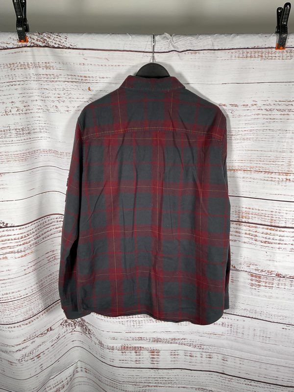 Men's Zadig & Voltaire Stan Flannel Plaid Red & Black Button Up Long Sleeve M