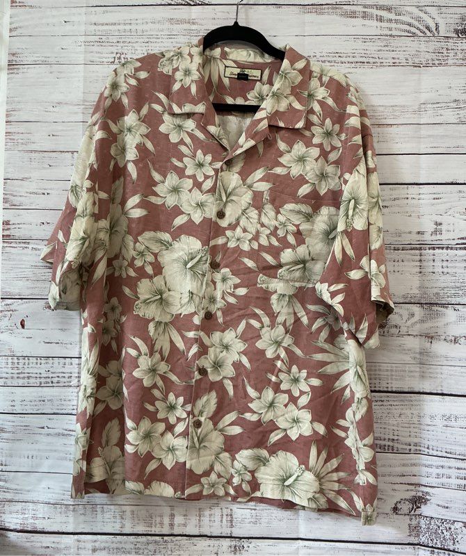 Men's Tommy Bahama Floral Silk Shirt Size XL