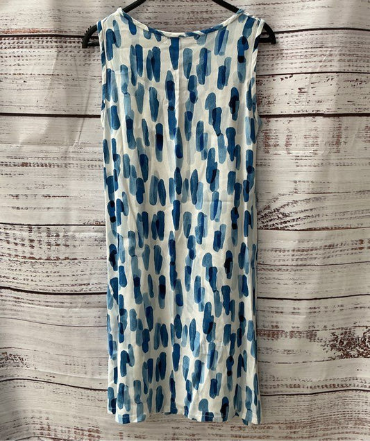 Women's Ottod'Ame Blue and White Watercolor Print Dress Size 4 Retail $160