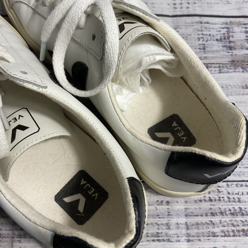 Veja Esplar White & Black Leather Sneaker Casual Shoe Women's 8 US
