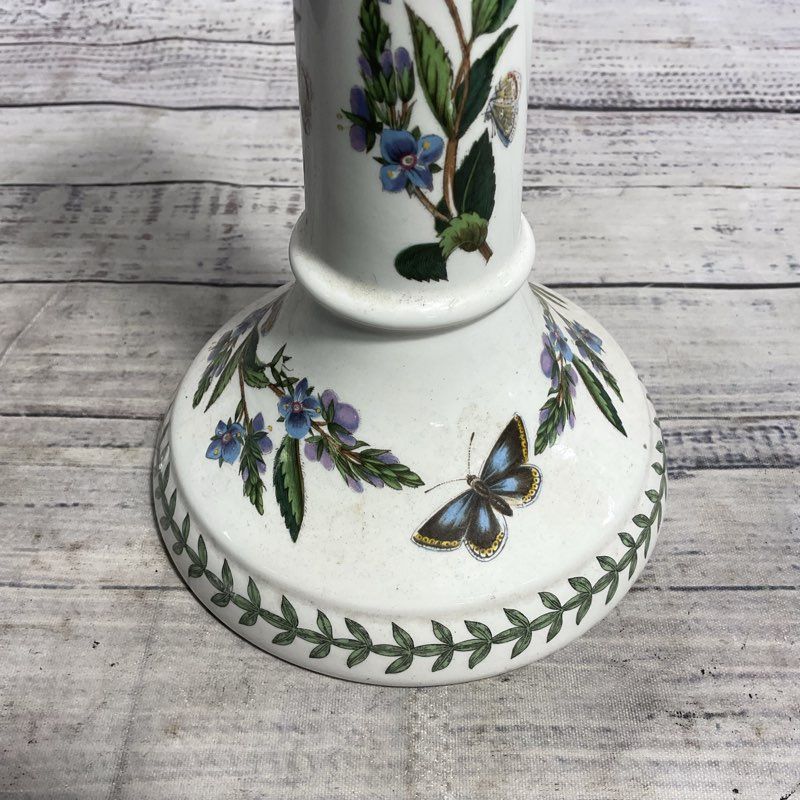 VTG. Portmeirion Botanical Garden White Floral 9" Ceramic Candle Holder