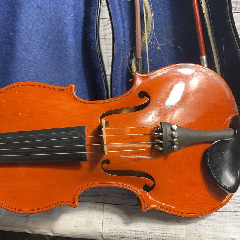 VTG 1981 Karl Hofner Bubenreuth Violin Fiddle in Hard Case w/ 2 Damaged Bows