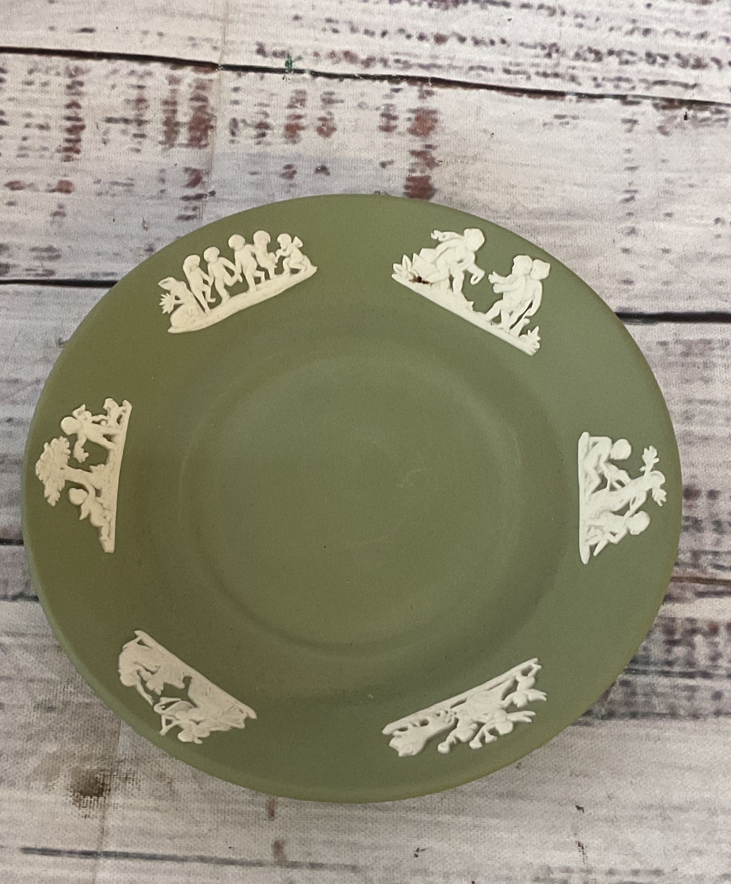 Wedgwood Jasperware Matte Finish Demitasse Cup & Saucer Sage Green