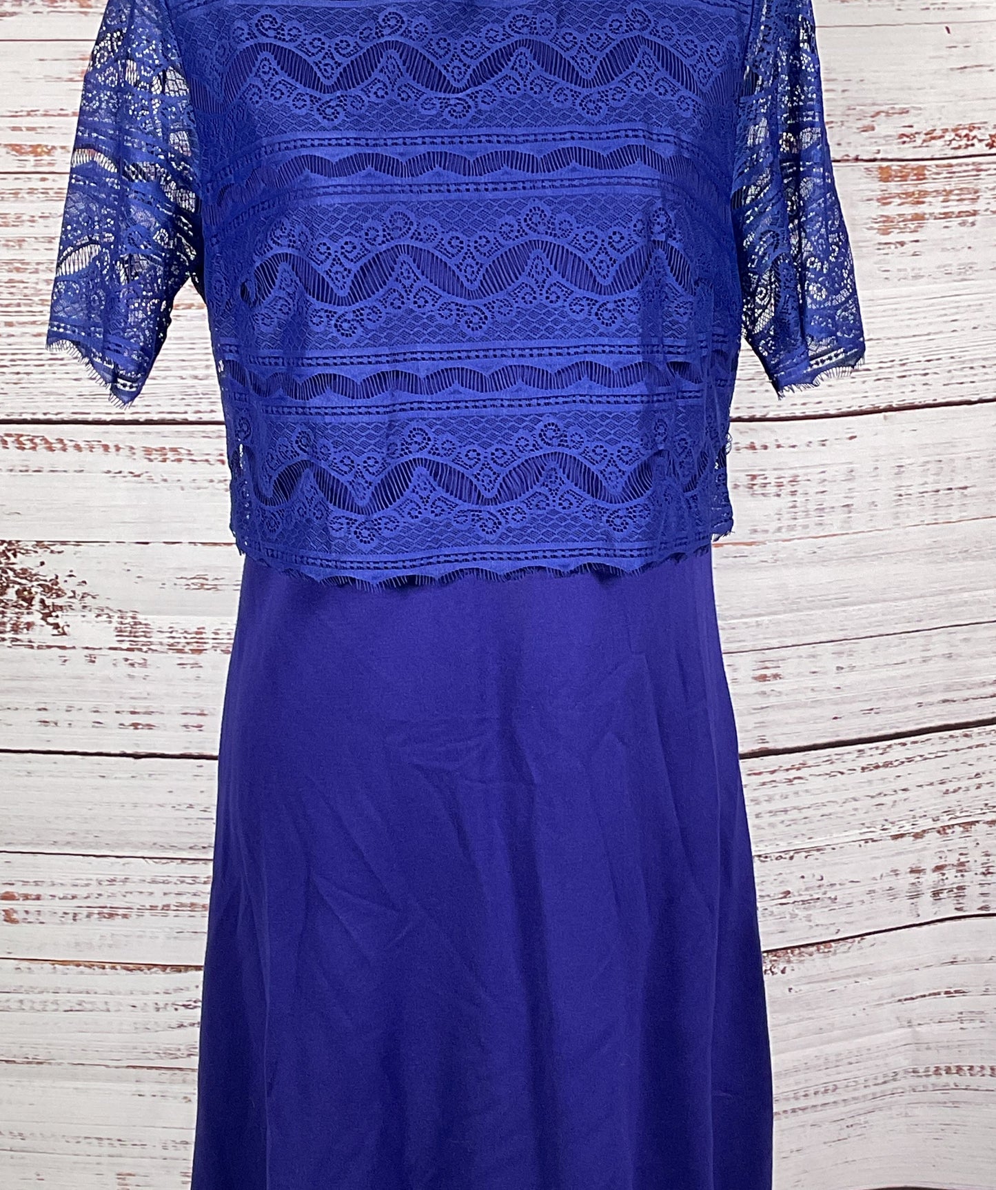 Escada Ebekka Lace Top Midi Dress Bluebell 40