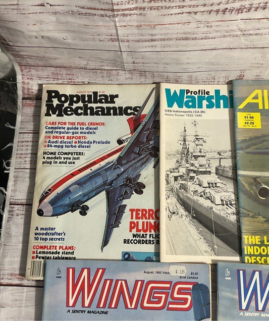 Lot Of 7 Vintage Army Magazines Military 1970's Wings, Sea Classics,