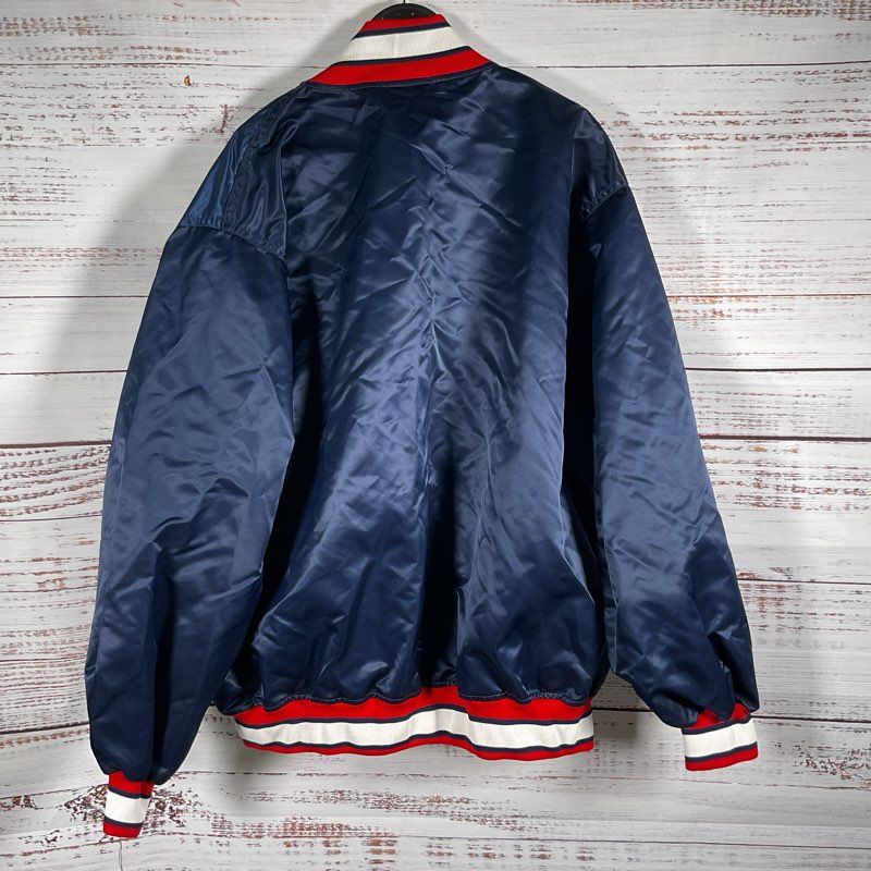 VTG. WILSON Atlanta Braves Blue Satin Bomber Jacket- SZ 52