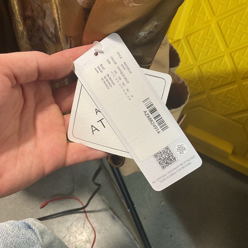 NWT Azazie Atelier Rochelle Antique Gold Spaghetti Strap Maxi Dress - Size 12