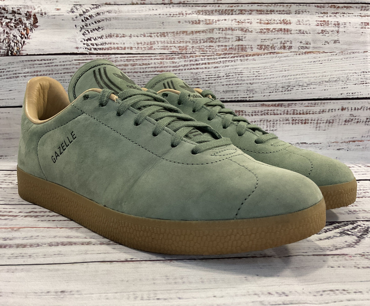 Adidas Gazelle Decon Men's Taupe Green Suede Low Top Sneakers Size 5.5 CG3705