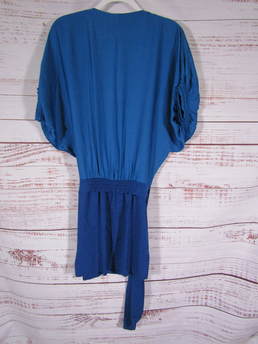 Diane von Furstenberg Edna Women's Two-Tone Blue Silk Blend Dress Size 0