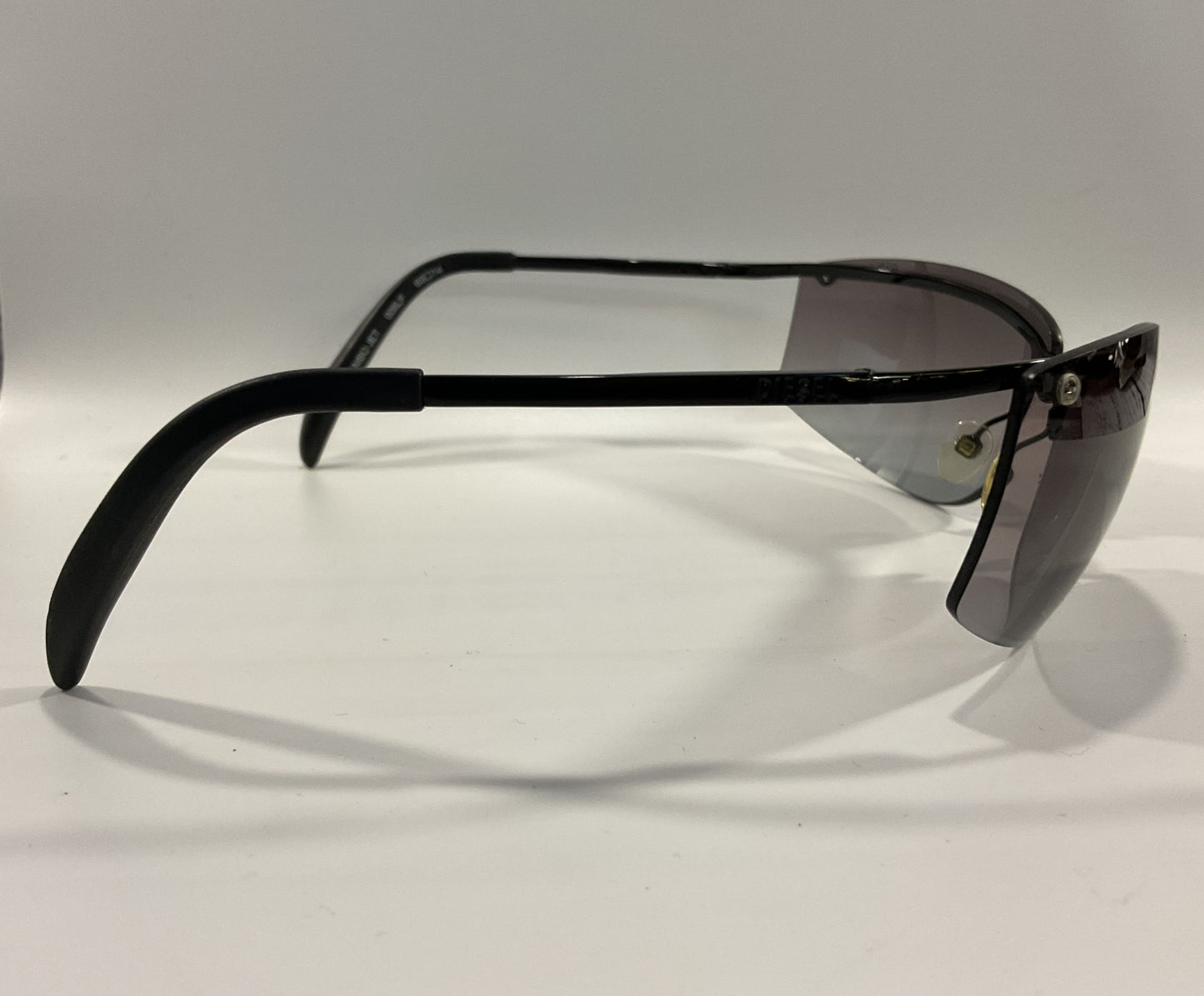 Diesel Jumbo Jet Men's Black Rimless Sport Wrap Sunglasses