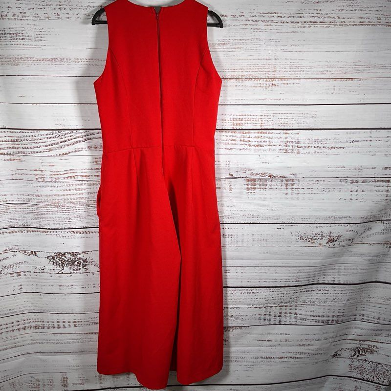 LUZIA FAGGOLLI Women's Red Sleeveless Wide Leg Crop Jumpsuit- SZ 44