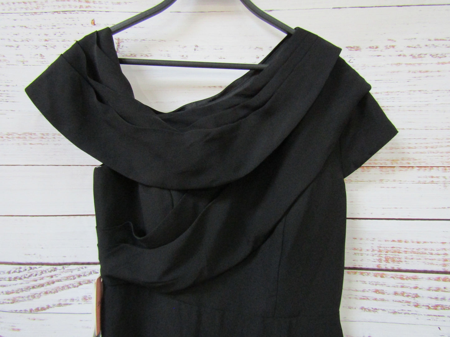 JJ's House Women's Black A-Line Asymmetrical Chiffon Evening Dress Size 12