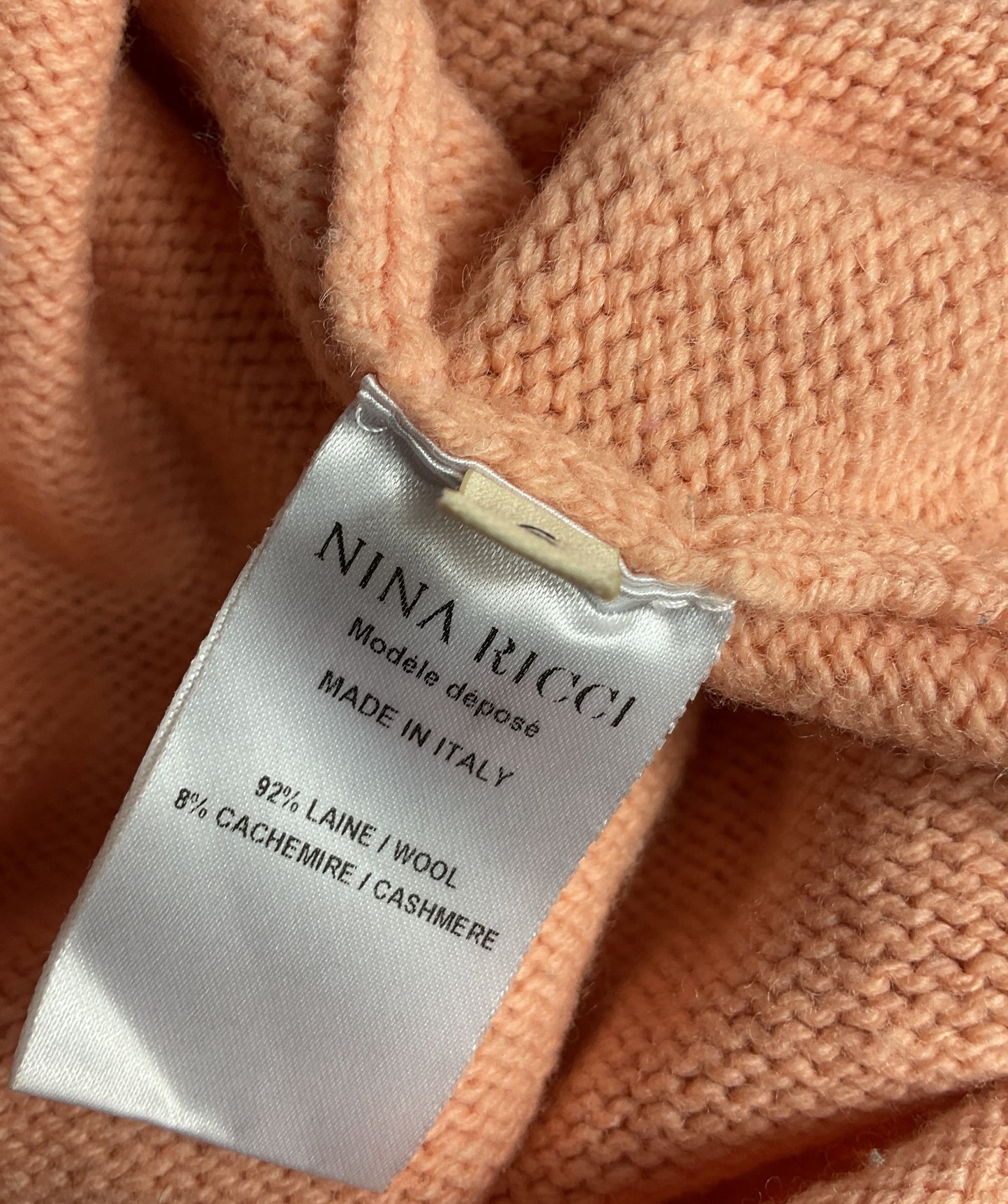 Nina Ricci Turtleneck Open-Back Sweater Coral S
