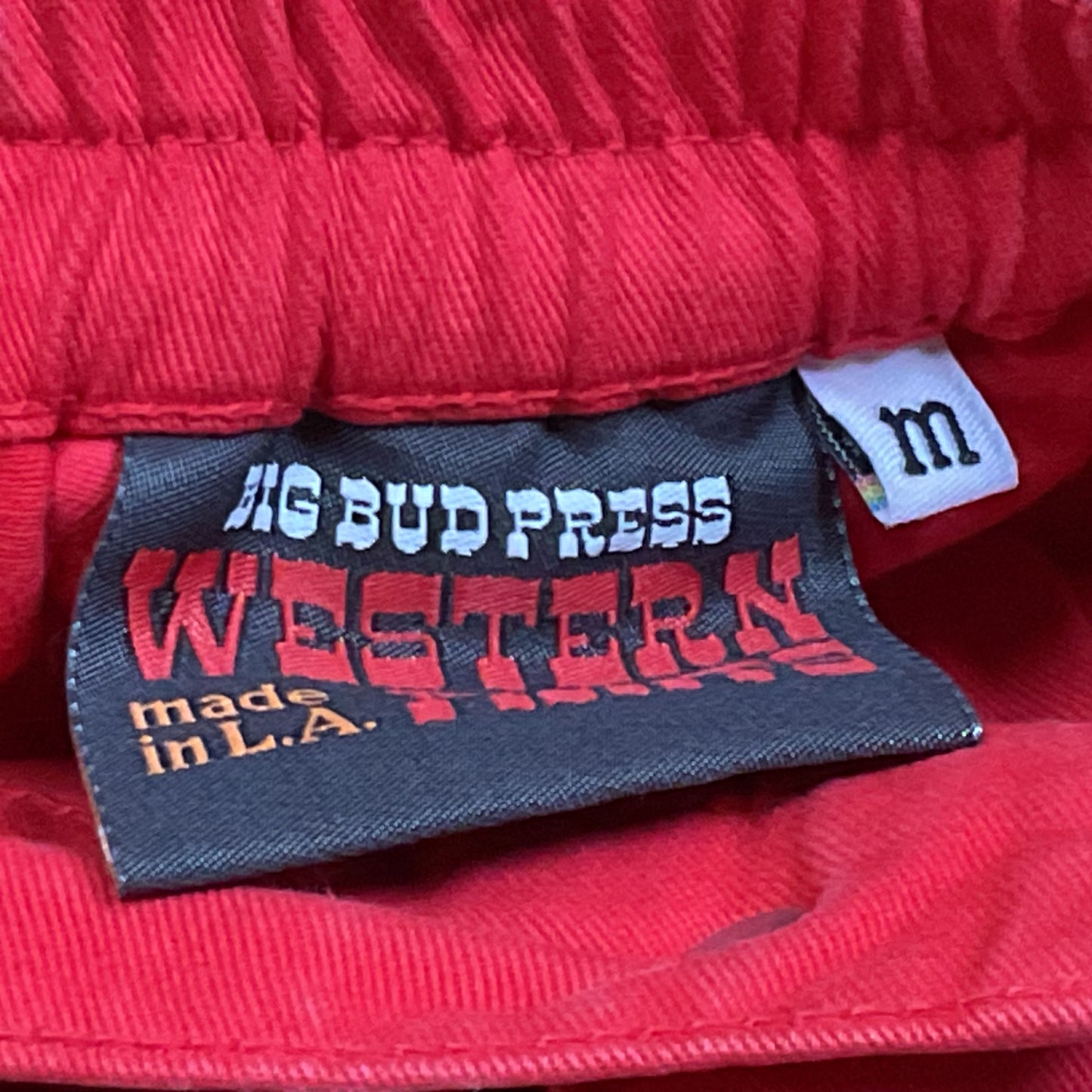 BIG BUD PRESS Western Pants Cotton Red Shorts- SZ M