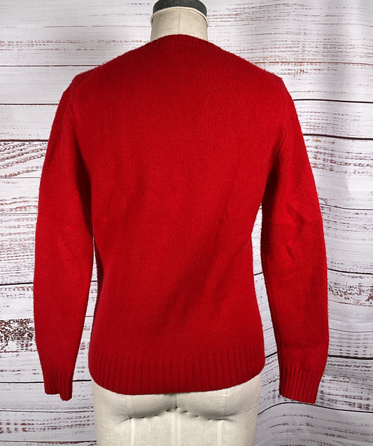 Polo Ralph Lauren Wool Blend Icon Sweater Red & Suit Bear S