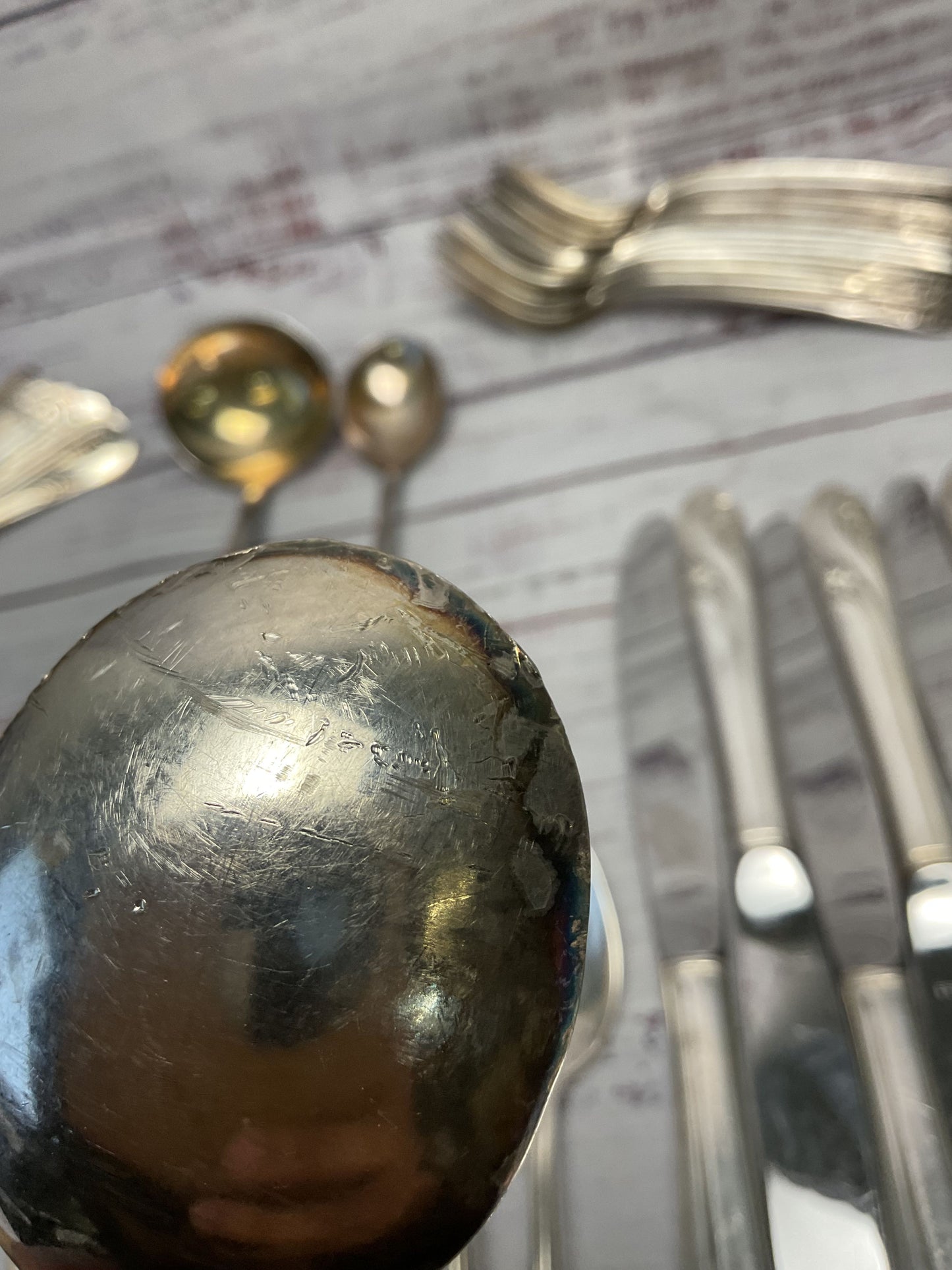 Holmes And Edwars Romance Silver Plated Flatware Set + Serving Pieces 76 Pieces