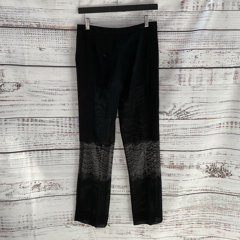 Sandro Paris Black Shear Mesh Lace Knee Pants - Size 34