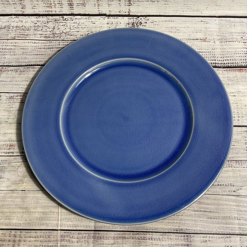 Jars France Blue Ceramic Crackle Glaze 12.5" Serving Plate