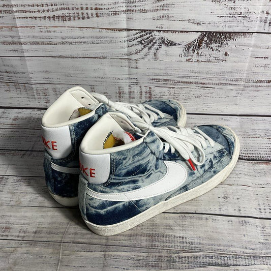 Nike Blazer Mid 77 Acid Wash Blue Denim Sneaker Casual Shoe Men's 8.5