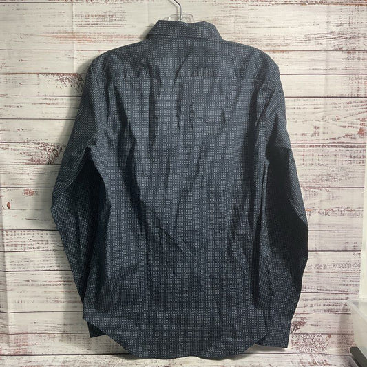 NWT Theory Sylvain Eclipse/Olympic Navy Graphic Print Button Up Shirt - Size S