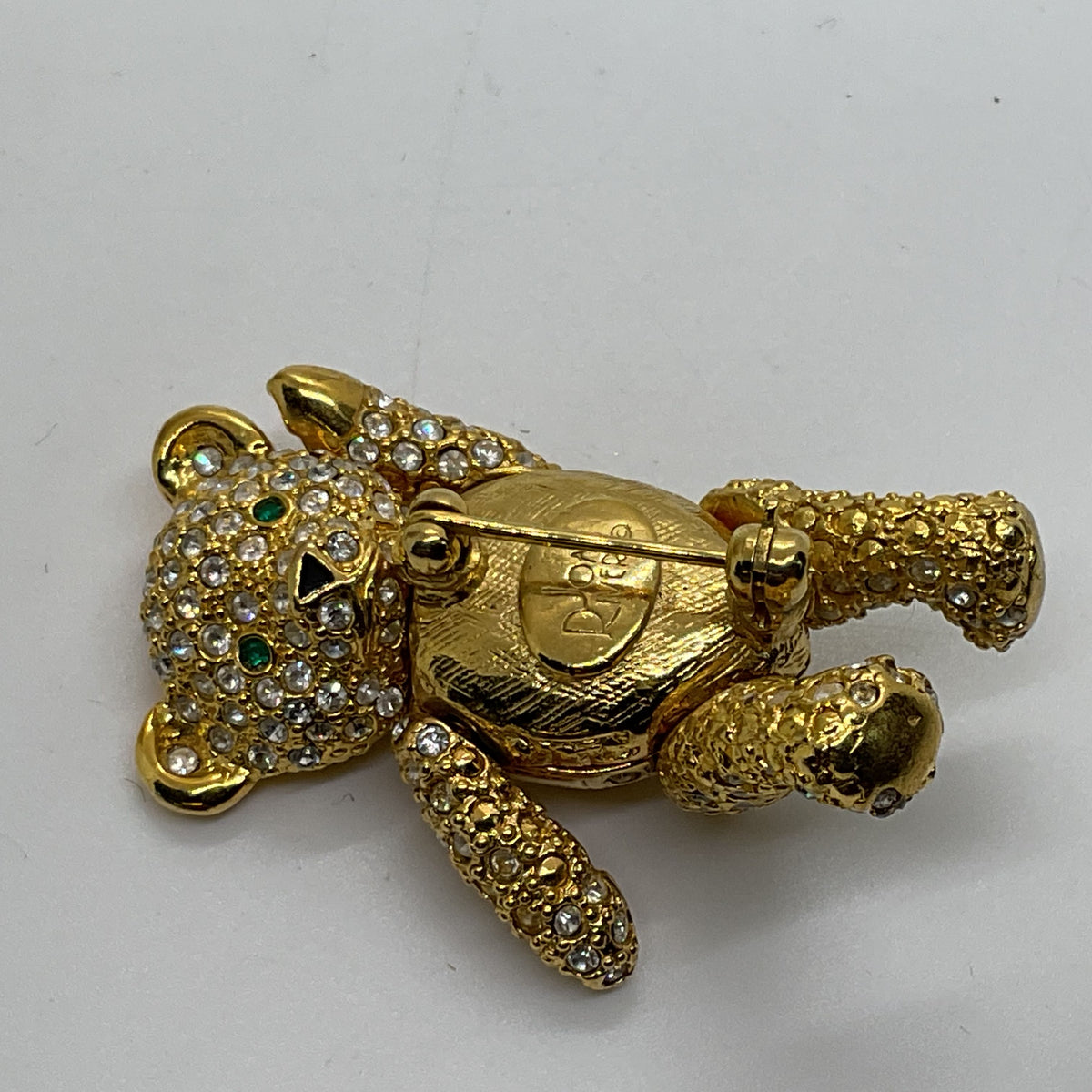 JOAN RIVERS Gold Tone Rhinestone Articulated Movable Arms, Legs, Head Brooch
