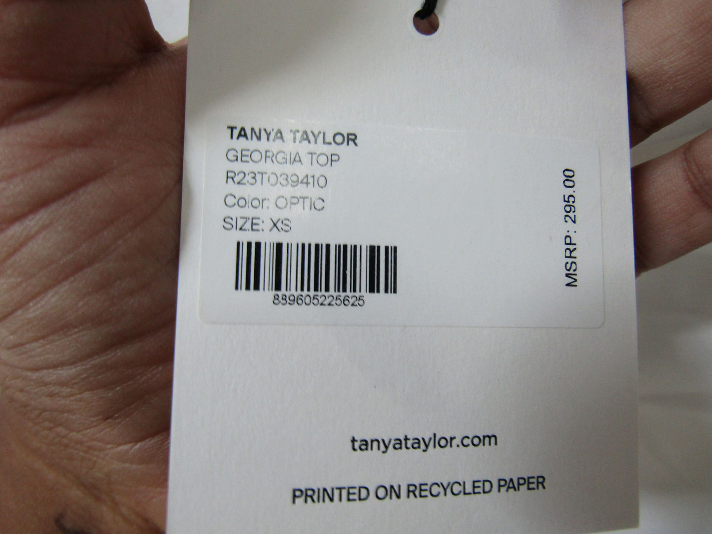 Tanya Taylor Georgia Women's Off Shoulder White Blouse Size XS