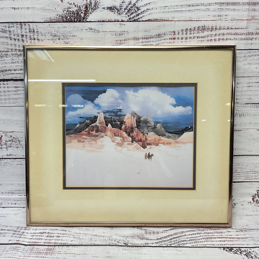 Desert Canyon landscape Cowboy Horses Print by Michael Atkinson
