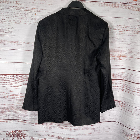 Emporio Armani Mr A Line Black Jacquard Wavy Stripe 1 Button Blazer Jacket 40US