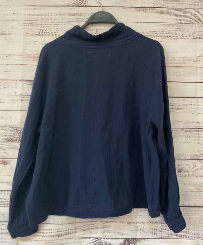 Women's Xirena Navy Blouse with drawstring neckline Size XS