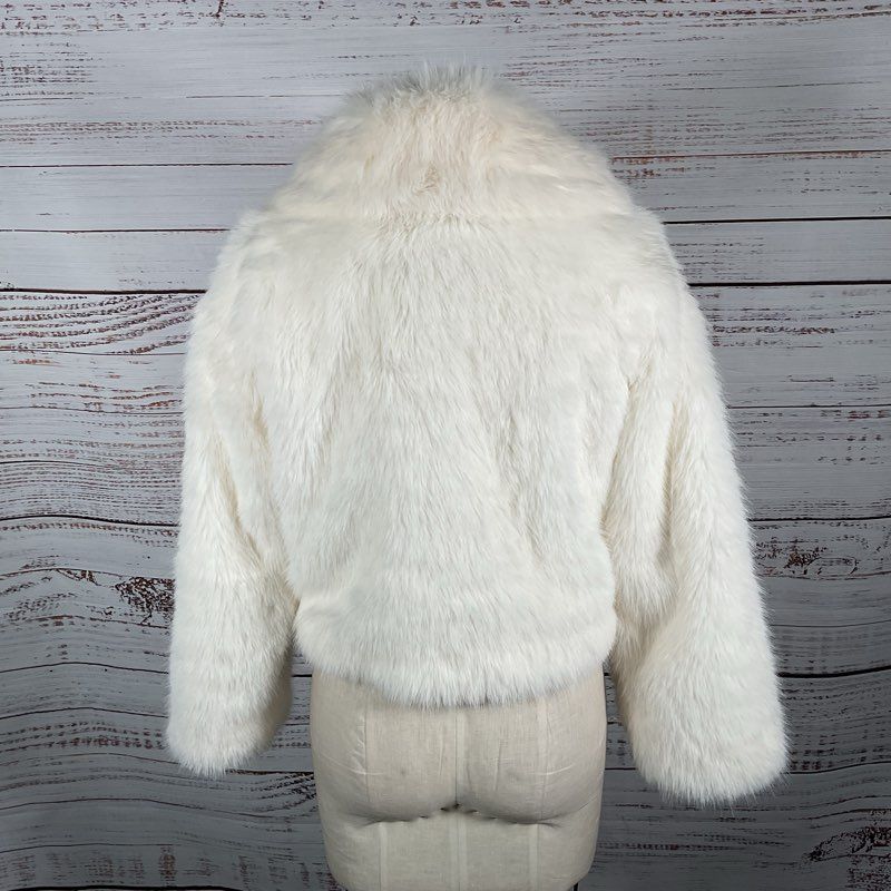 NWT Apparis Aubin White Faux Fur Wide Collar Jacket Jacket Size S MSRP $565