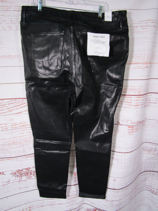 Good American Good Legs Women's Black Coated Skinny Jeans Size 22