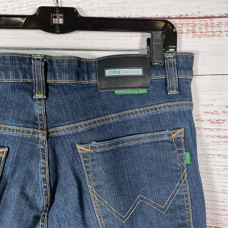 Edwin International Basic Blue Denim Straight Leg Jeans - Size 33
