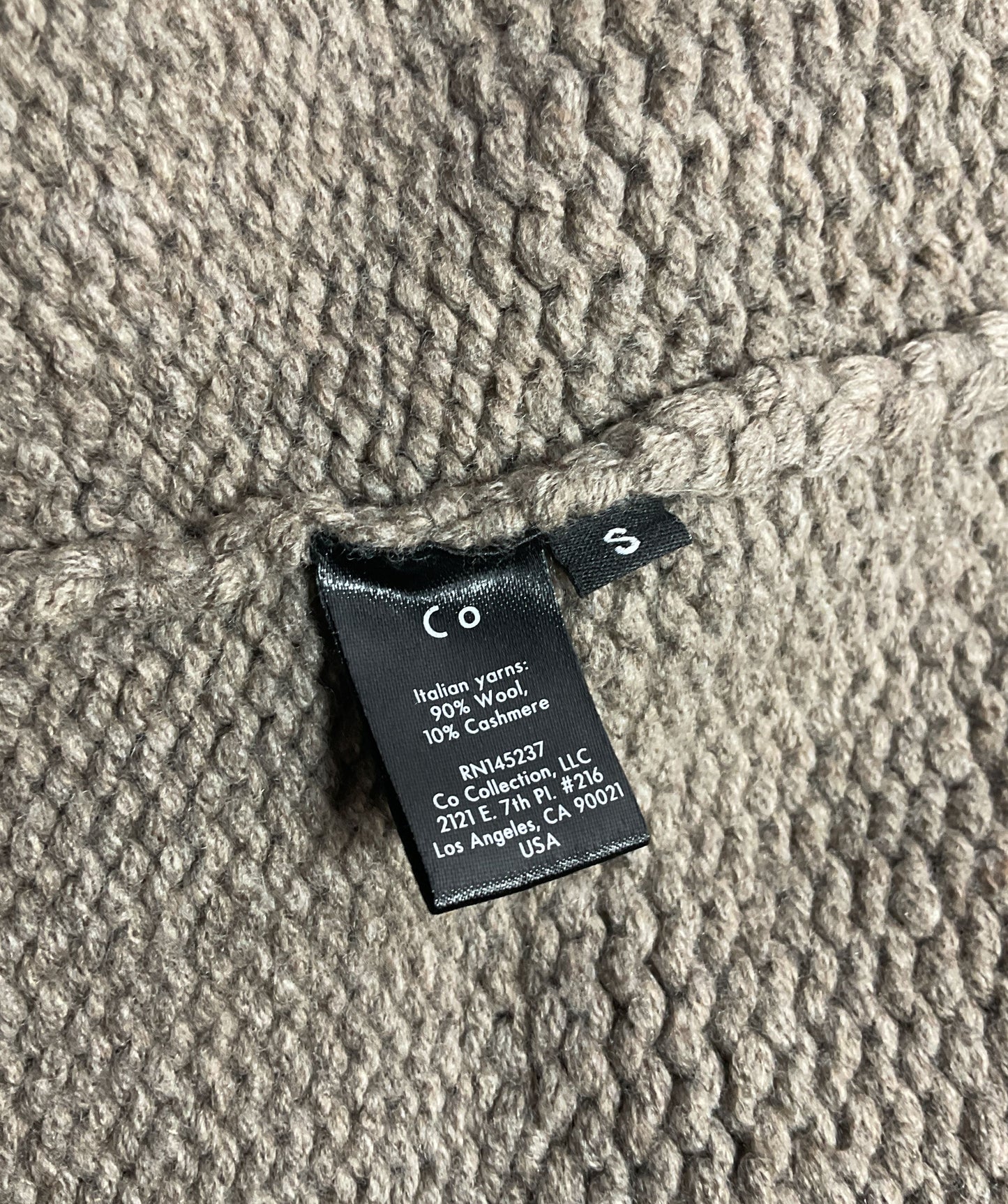CO Collections Wool Cashmere Blend Cardigan Taupe S