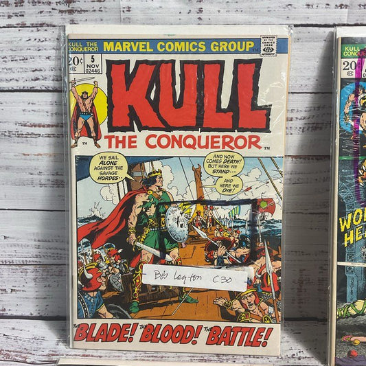 Lot Of 5 Vtg. Kull The Destroyer #5 7 8 16 12 Marvel Comics Ungraded