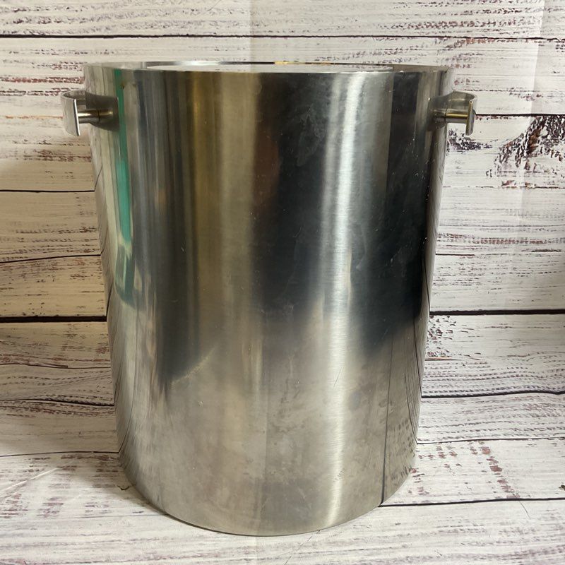 VTG. ARNE JACOBSEN STELTON Denmark Cylinda-Line Stainless Ice Bucket w/Lid 8.25"