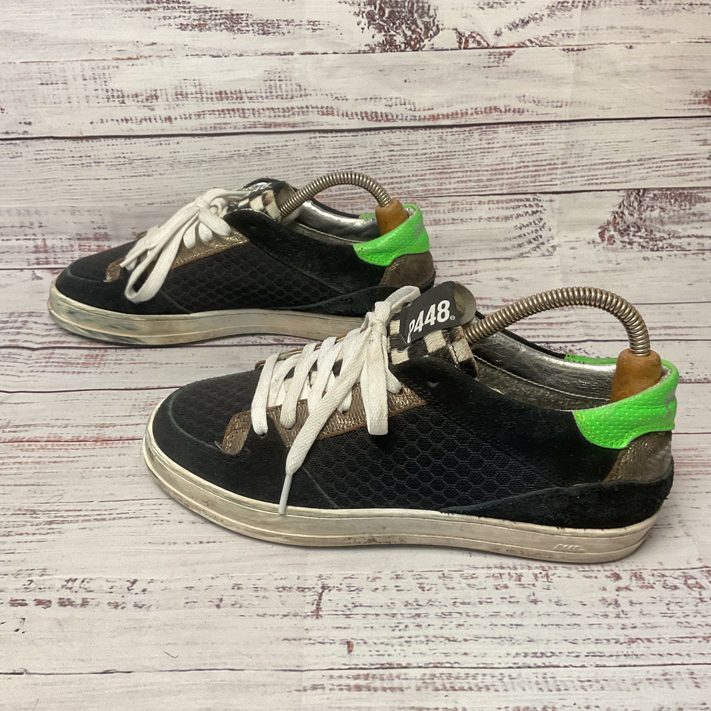 P448 A8 Queens Black Green Silver Sneaker Casual Shoe Unisex 8.5M 9.5W