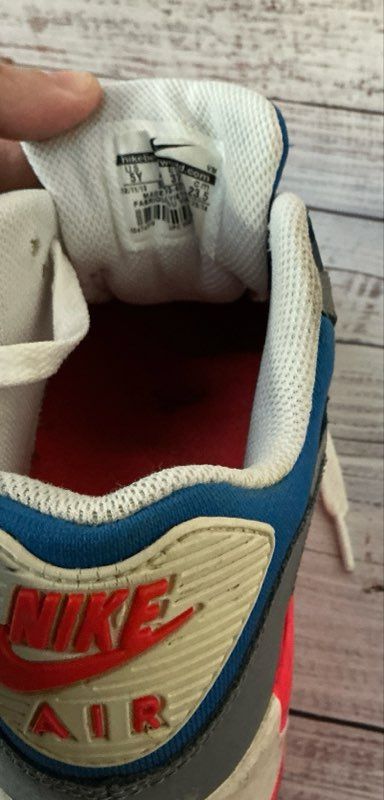 Unisex Kids Nike Air Max 90 Blue & Gray Sneaker Youth Size 5Y