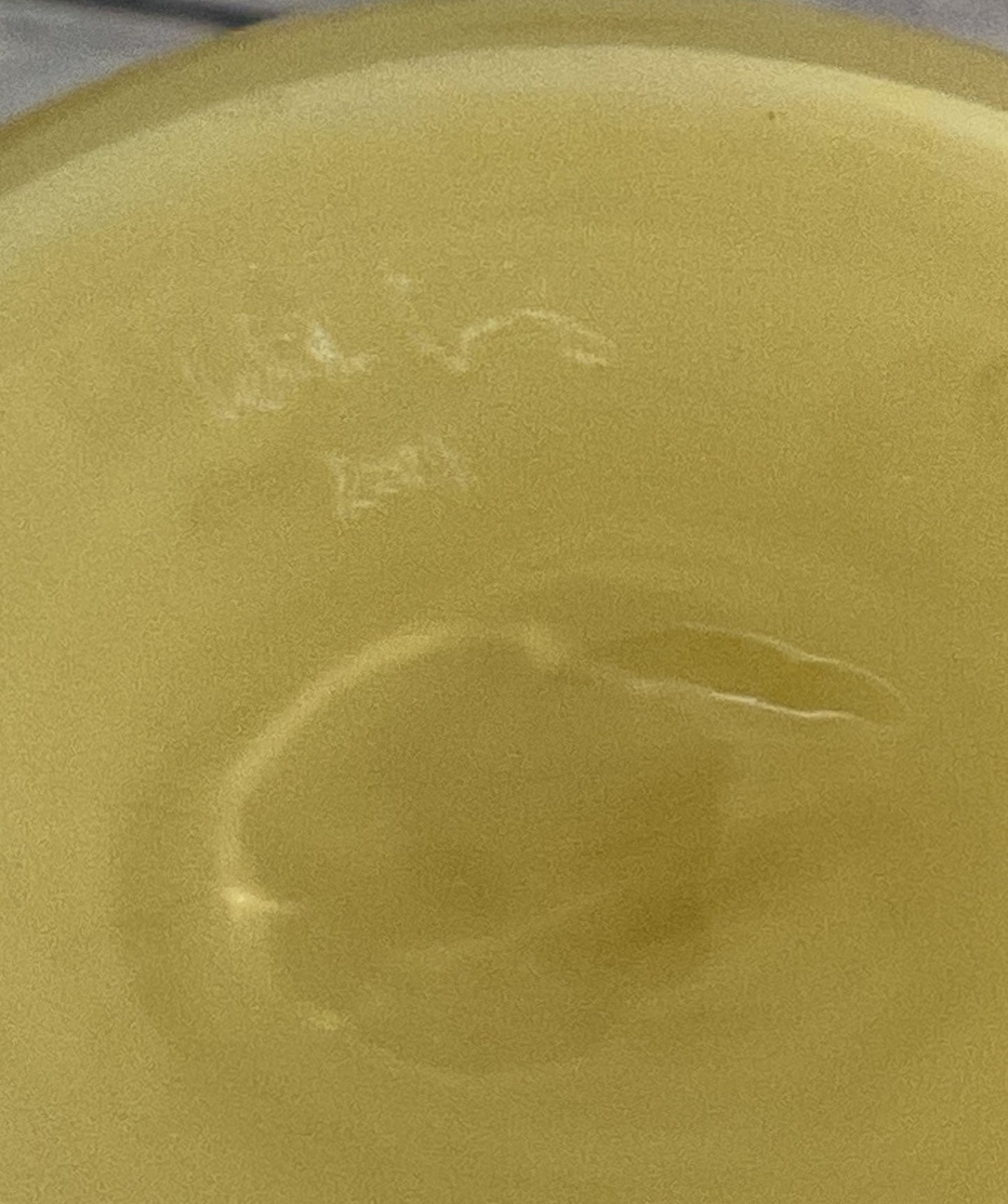 Modern Handmade Signed Glass Vase Yellow