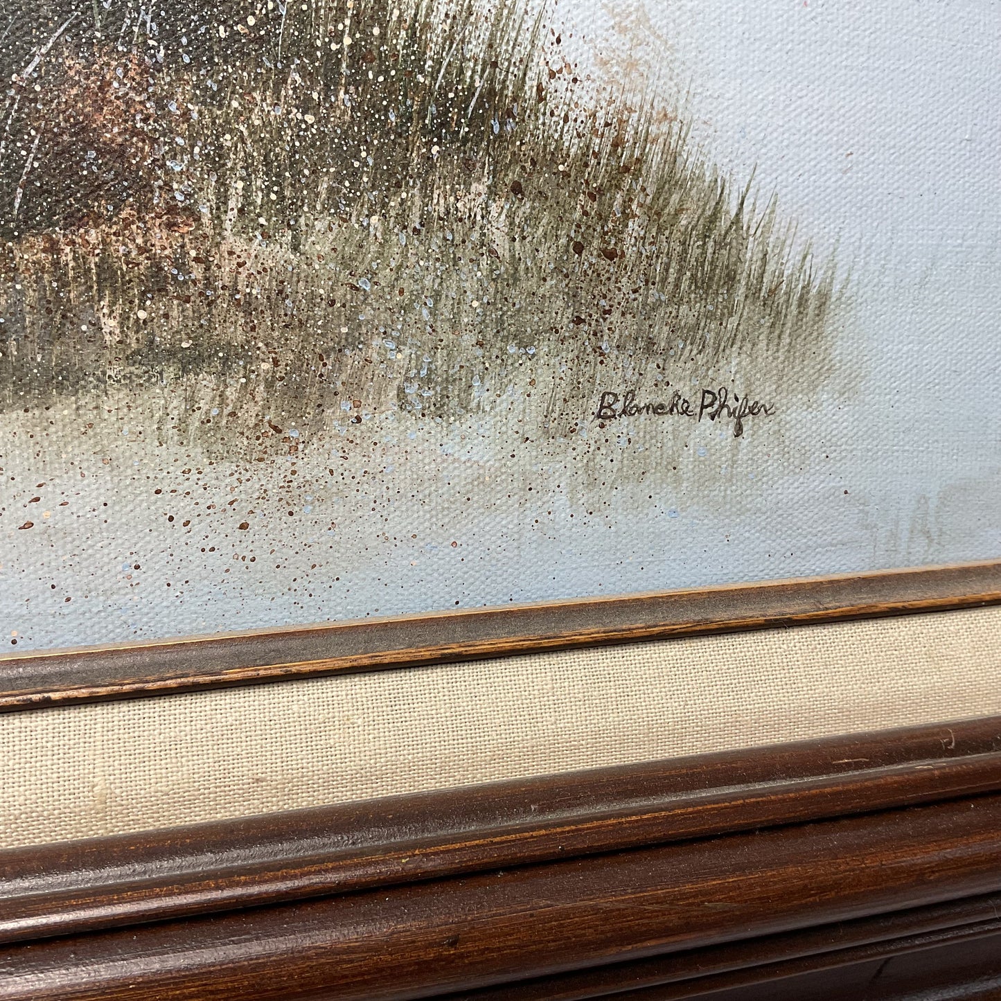 Fishing Boat Seagulls Hand Oil Painted on canvas by Blanche Phifer