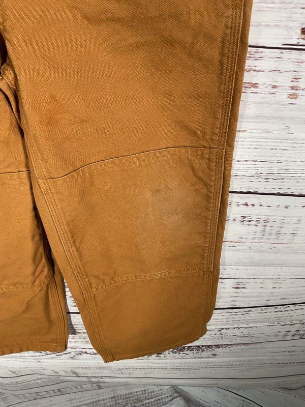 Carhartt Bib Overalls Size 7 Brown Duck Canvas Double Knee Youth