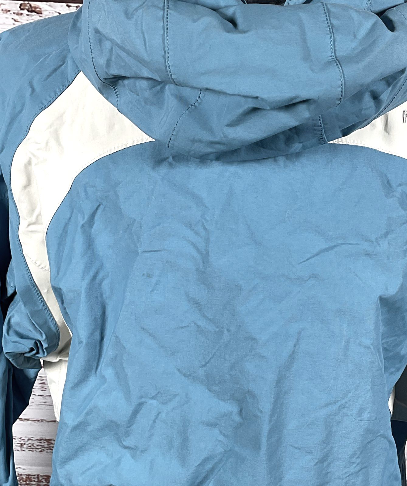 The North Face Hyvent Jacket Hooded Coat Girls Blue White XL