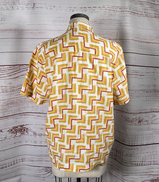Ted Baker Brecon Retro Geometric-Print Linen Shirt Multicolor 4