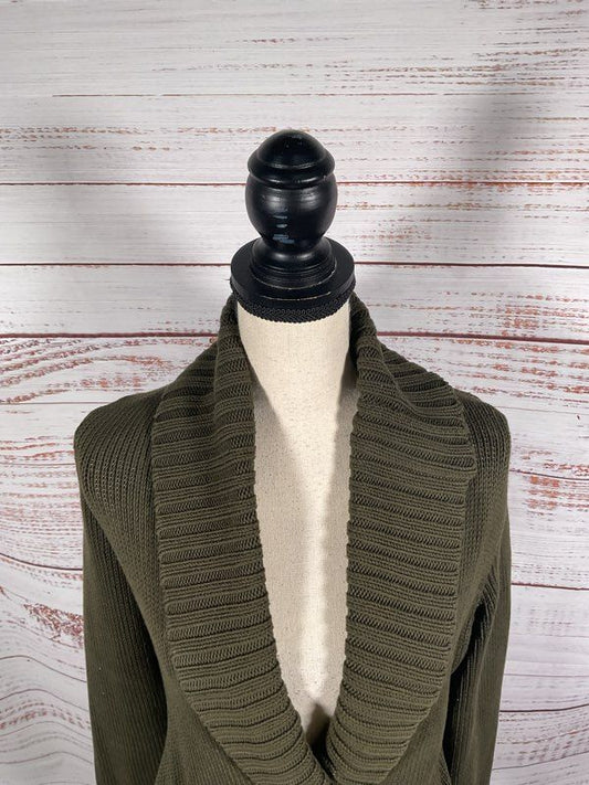 Ralph Lauren Black Label Women's Green Knit Cardigan Double Belted Size M