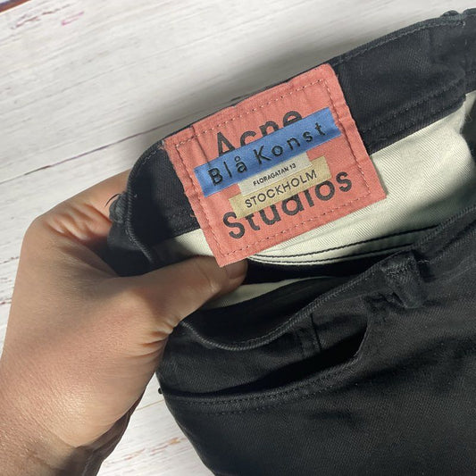 Acne Studios North Stay Black Denim Skinny Minimalist Hipster Jeans Size 31 x 30