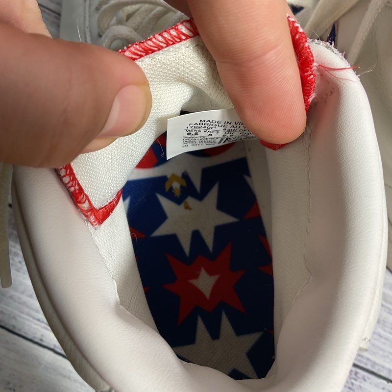 Converse Birth of Flight High Top Leather White/Red/Blue Athletic Shoe Men's 6.5