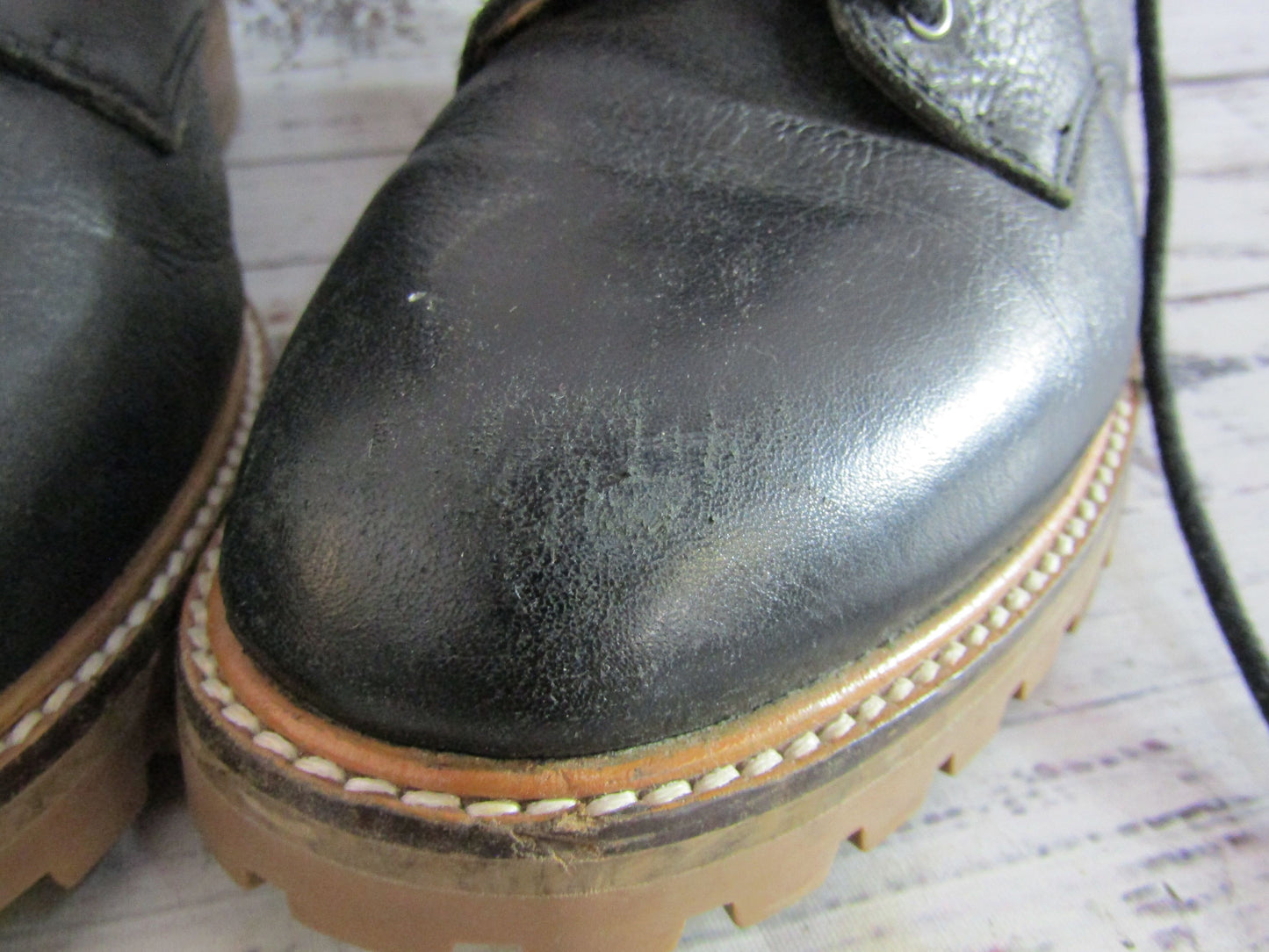 Madewell The Clair Women's Black Leather Combat Boots Size 7.5