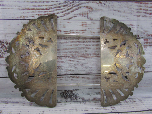Vintage Wallace Floral Etched Silver Plated Trivet 7333